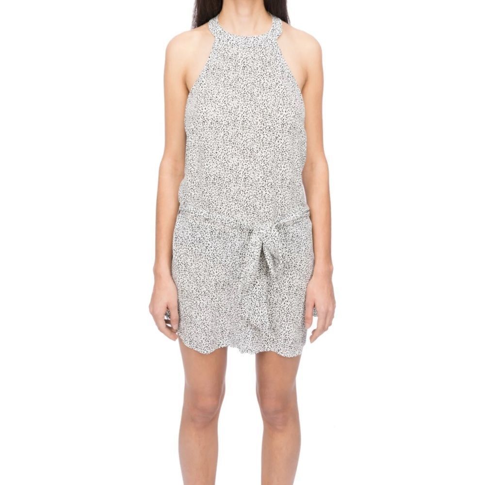 NWT Kate Moss‎ x Equipment White w/ Black Leopard Print 100% Silk Mini Dress